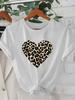 Plus Size, Plus Size for Curvy 1pc Wo Summer Short Sleeve T Shirt 2D Geometric Leopard Print Heart G