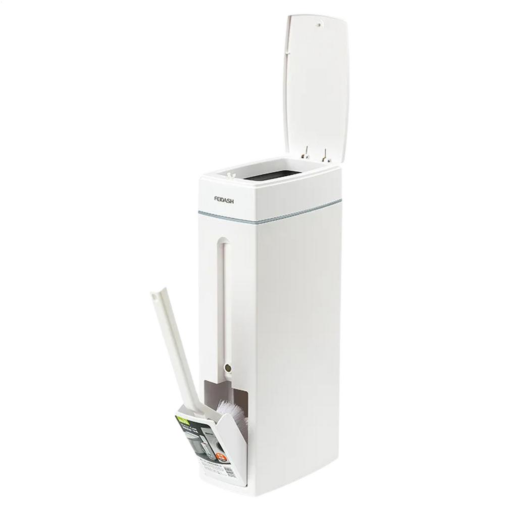 Bathroom Crevice Trash Can Space Saving Press Trash Can With Toilet Brush Narrow Garbage Can Litter Bin Garbage Container