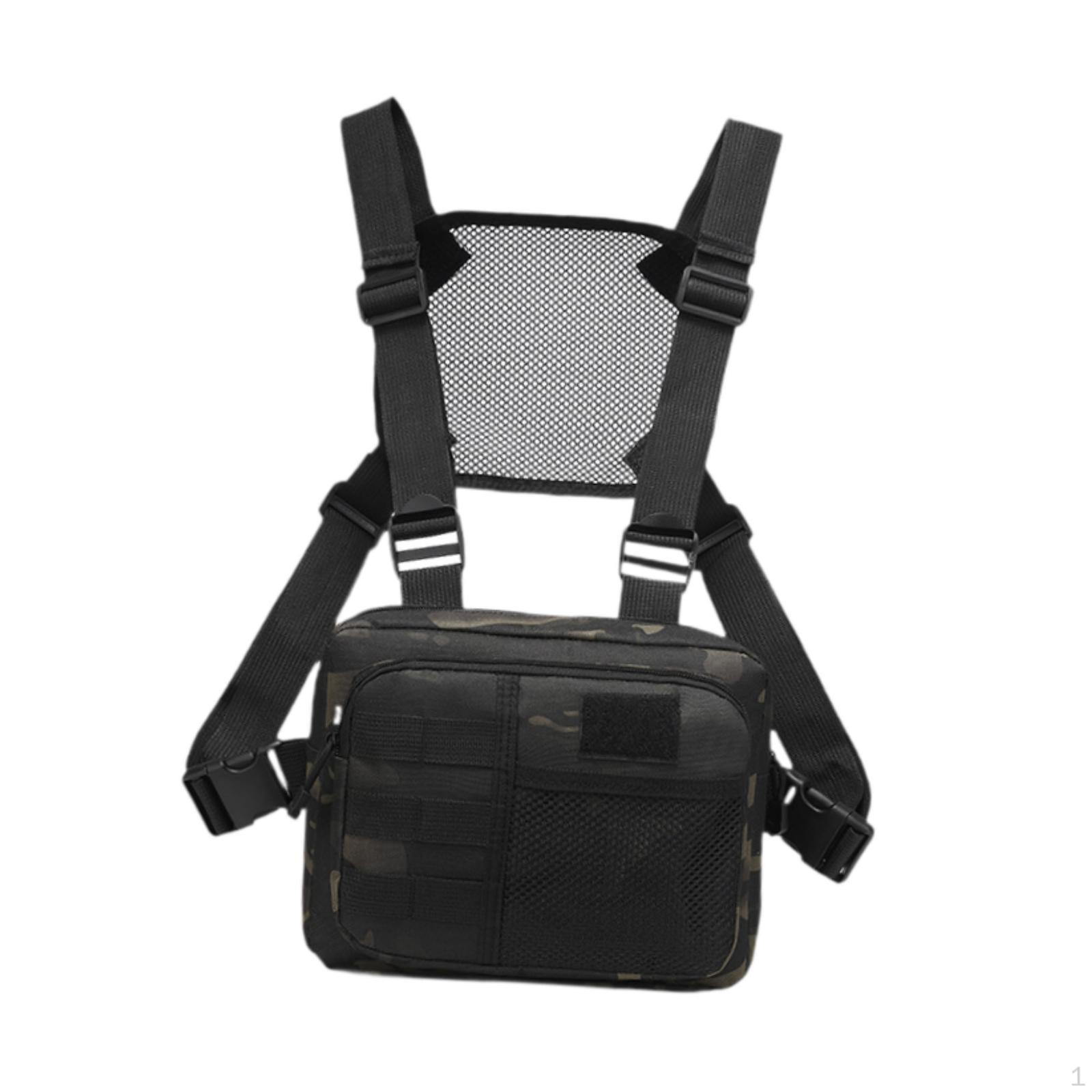 

Сумка на груди для занять спортом на відкритому повітрі Модна Легка з регульованими лямками Рюкзак чорний