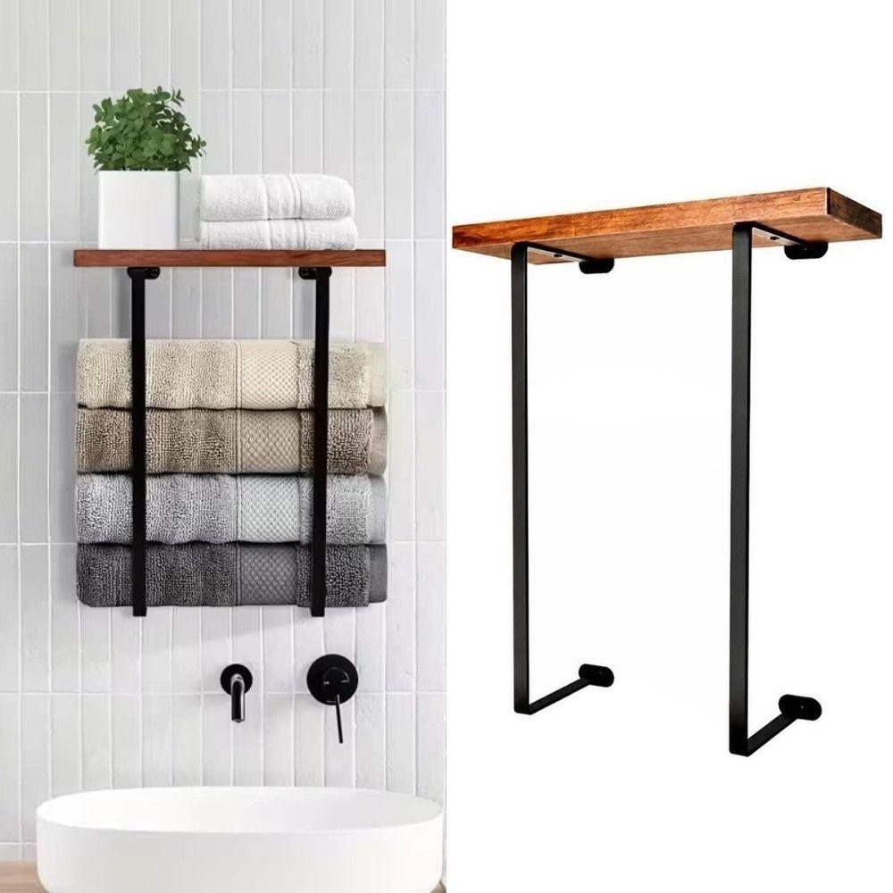 Bathroom Storage Double Pole Towel Rack Wall Mounted Towel Rack Bathroom Organizer