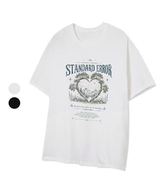 STANDARDERROR 87-Stan336 Nature Heart Solid Short Sleeve T-Shirt (2 Colors)