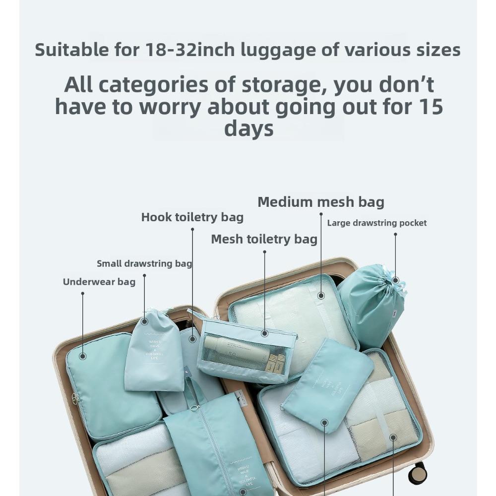 8-6 Pcs Travel Storage Bag Set, Clothing Organizer Packing Bags Suitcase Luggage Organizer Pouches