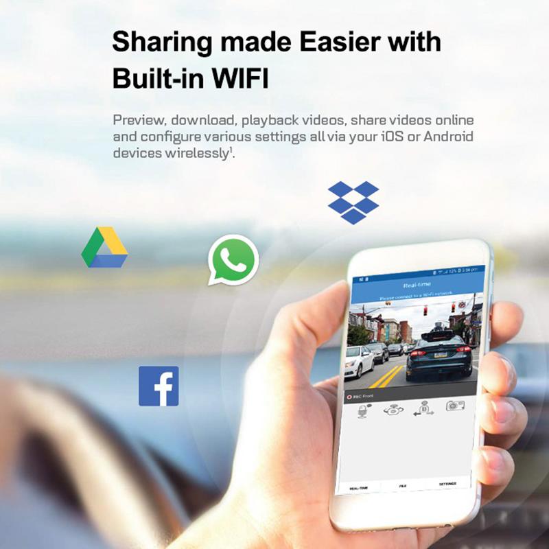 Caméra de tableau de bord pour voitures 1080P Enregistreur vidéo intérieur DVR dans la voiture Caméra DVR WIFI pour véhicule Vision nocturne Boîte noire Accessoires de voiture