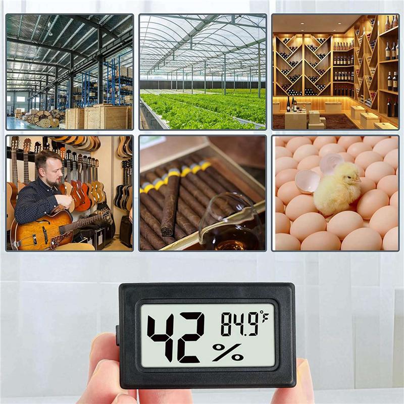A96I-18er Pack Mini-Hygrometer Innen-Luftfeuchtigkeitsmesser Hygrometer Digitalthermometer Feuchtigkeit Mit (℉) Für Gewächshaus, Garten