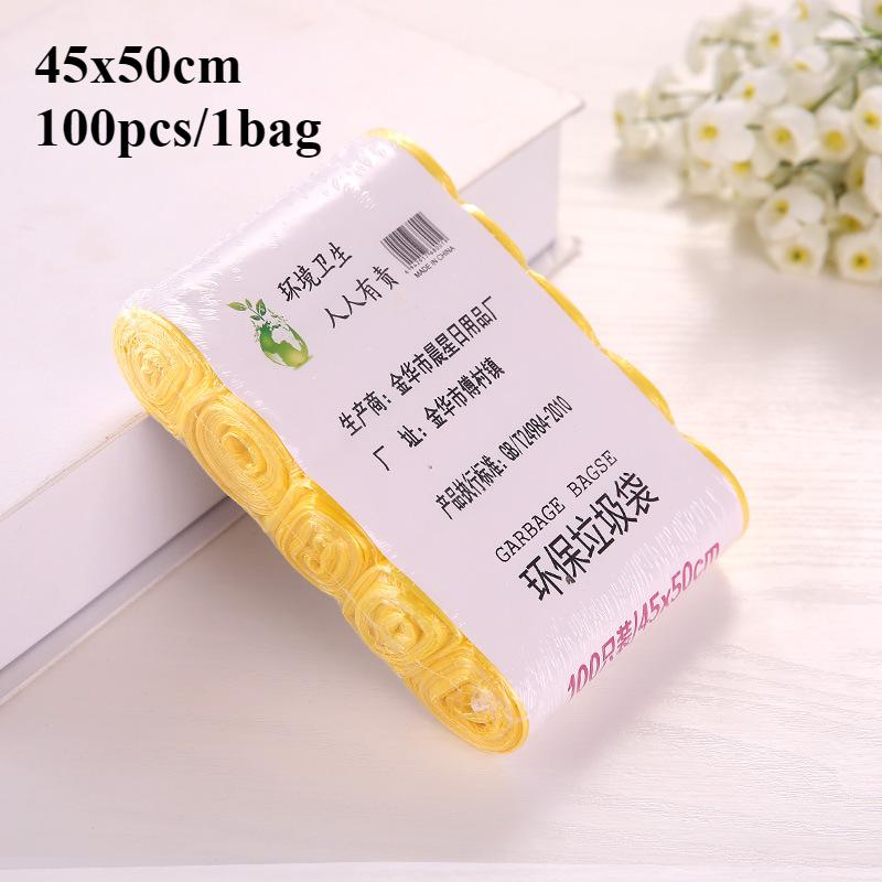 15Pcs/1Roll Household Garbage Bag Thickened Large Black Trash Bags Disposable Trash Pouch Kitchen Portable Cleaning Waste Bag