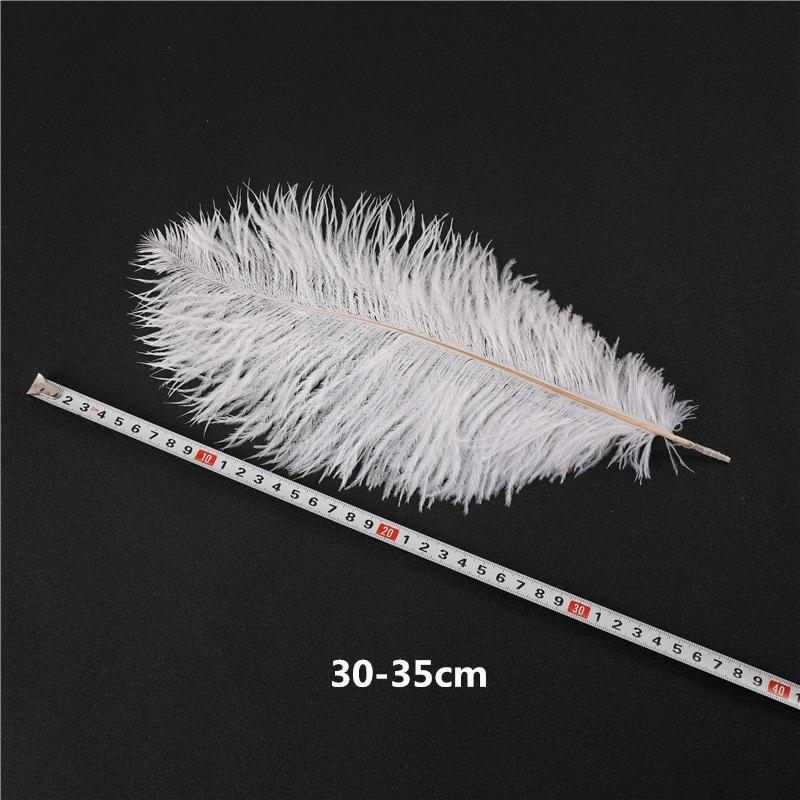10 ks Elegantní pštrosí peří Bílé nadýchané peříčko pro svatební hostinu Domácí dekorace do pokoje DIY 30-35cm
