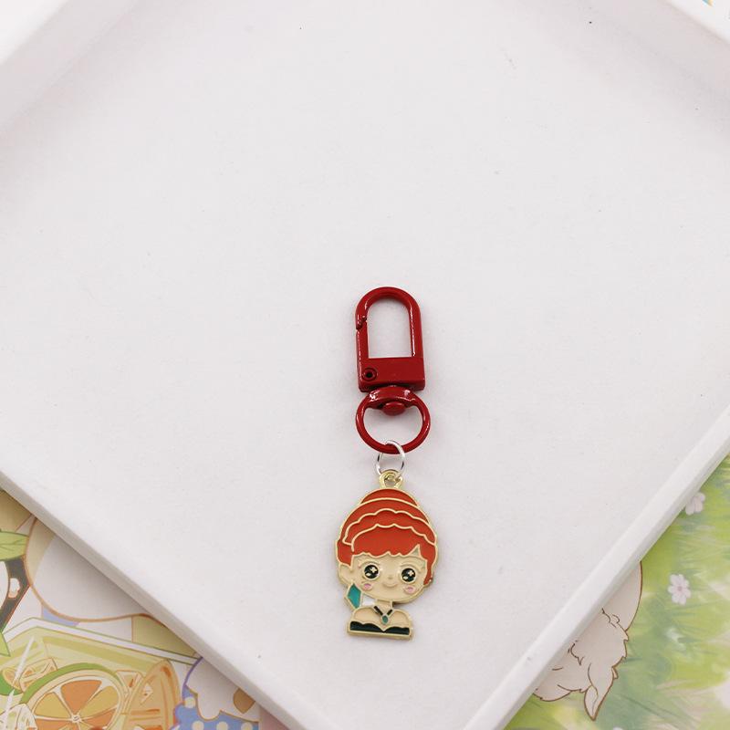 Cute Snow White Shiny Metal Keychain Anime Princess Alloy Pendant Kawaii Charm Keyring Decorative Ornament For Men Women Gift