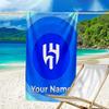 Custom Name Beach Towel Al Hilal FC Crest Beach Towel, Soft Microfiber, Gift for Her/Him, Birthday, for Pool, Beach, Travel, Fan gifts