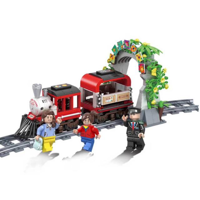 02008 City Heavy -Haul Cargo Passenger Steam Train Set  Building Blocks Bricks Boy Toys Gift