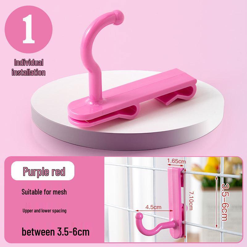 Nail-Free Grid Panel Hook for Wire Mesh Shelves - No-Drill Wall Storage Hooks for Kindergarten Display