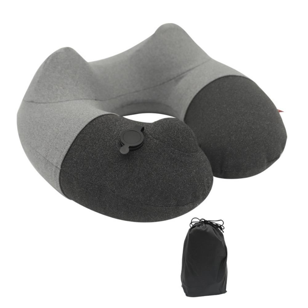 Washable Press Type Inflatable Travel Pillow Detachable Neck Support Pillow  Business Trip