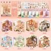 6/8in1 Kawaii Traumhaus 3D Cartoon Miniatur Szene Stickerbuch DIY Scrapbooking Stapelspiel Sticker Kinder Festival Geschenk