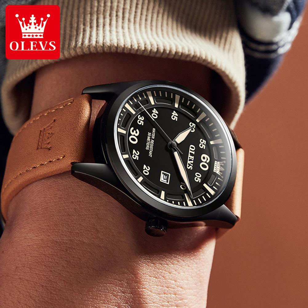OLEVS 9962 Oem logo Watch Waterproof  Fashion Classic Relojes  Wrist Custom Calendar Leather Luxury Men Quartz Watches