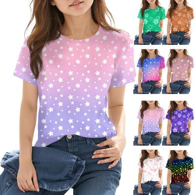 Lässiges, kurzärmliges, bedrucktes T-Shirt mit Rundhalsausschnitt für Kinder