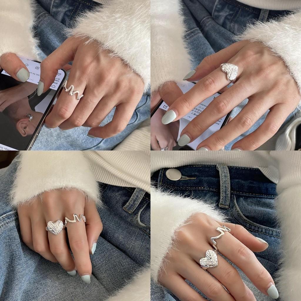 Distinctive Fashionforward And Geometric Heart Ring For Women Adjustable Accessory Copper