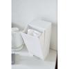 Yamazaki Tower Two-Way Plastic Bag Stocker, White, 5437, Approx. W14cm x D10.2-18.7cm x H30cm