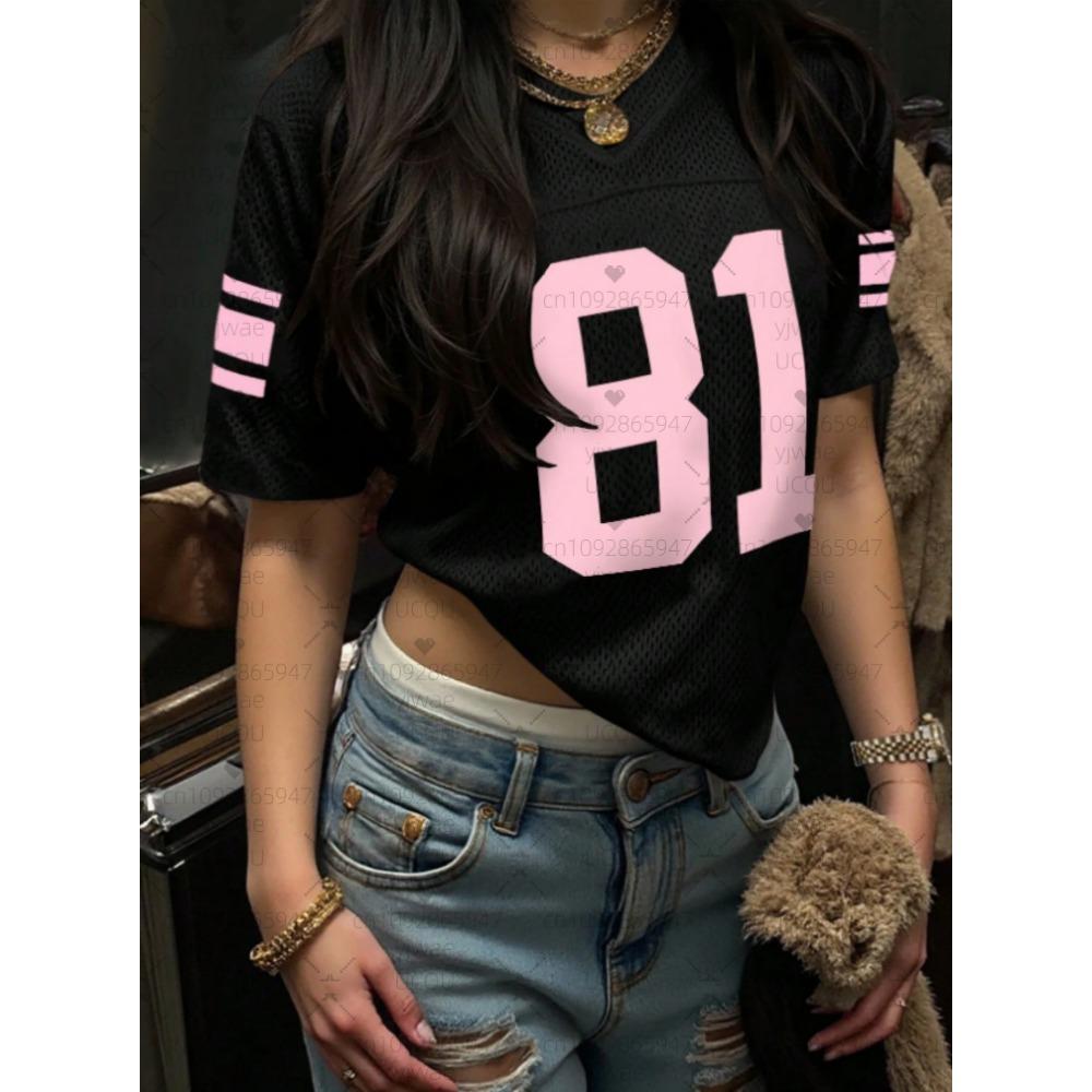 T-shirt V Neck Casual Fashion Y2k Colorful Butterfly T Shirts Women Short Sleeve Tee Shirt