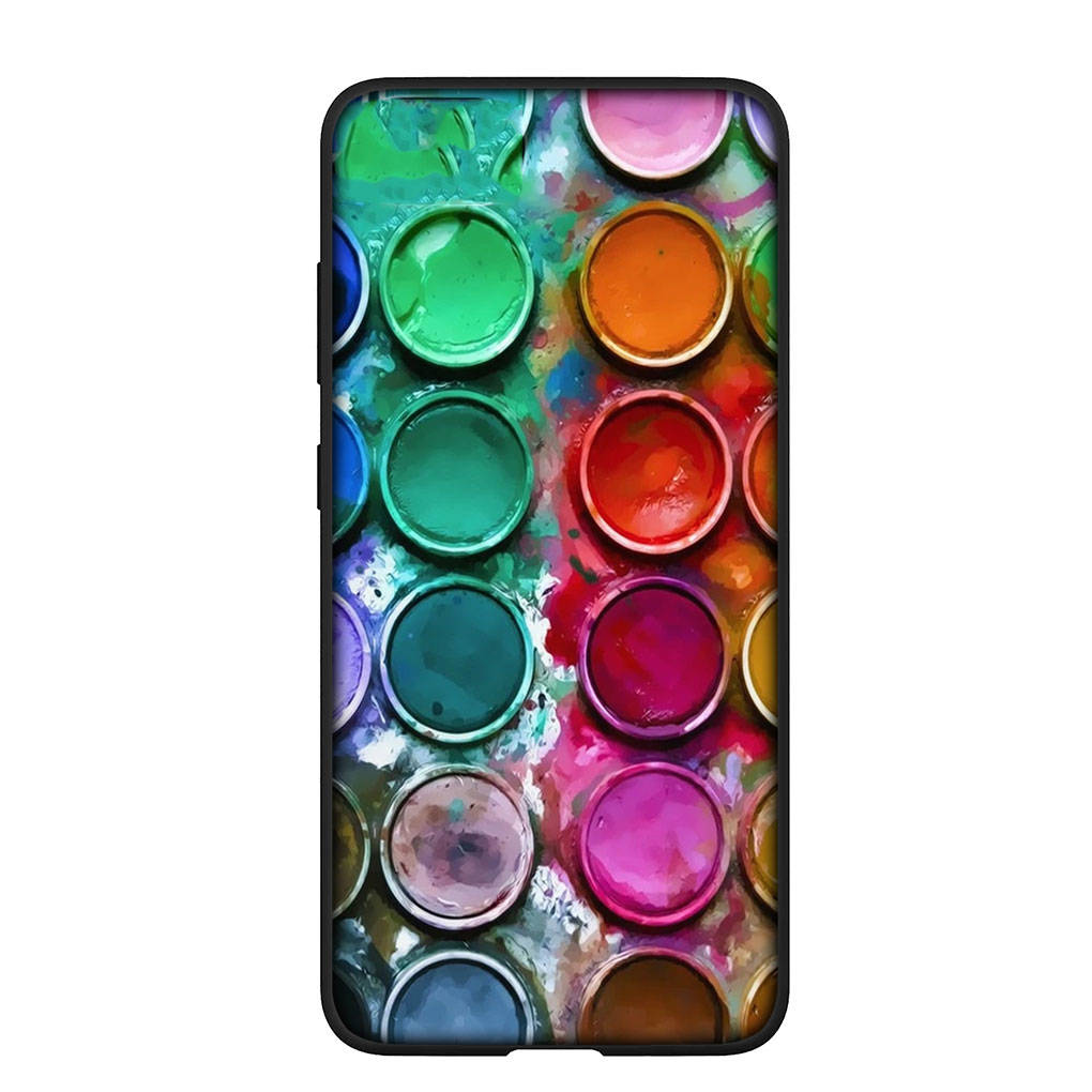 Hoesje voor Samsung Galaxy S25 S24 S23 iPhone 16 15 Xiaomi Redmi Note 14 13 12 16E 11 Pro Max OPPO Moto Huawei Paintbox Palette Water Color Pallet Cover