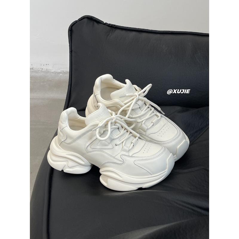 

Thick-soled heightening dad shoes women s spring and autumn new horseshoe heel versatile niche design sports and leisure shoes 39 вершковий