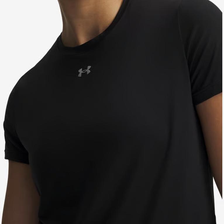 Under Armour Short Sleeve Pullover Crew Neck Solid Logo T-Shirt Women Tops 6010870-008