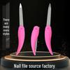 Stainless Steel Folding Nail File & Plastic Polishing Buffer