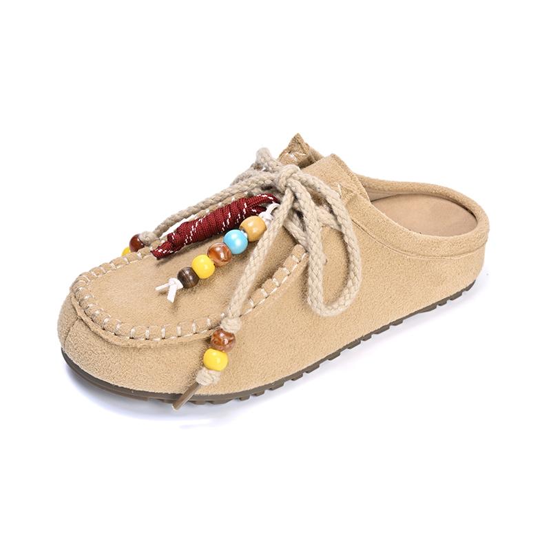 

Fashion 2025 NEW Fashion Colored Beads Lace Up Casual Shoes Women 2025 Autumn Comfort Round Toe Sneakers Soft Non Slip Shoes 35 хаки