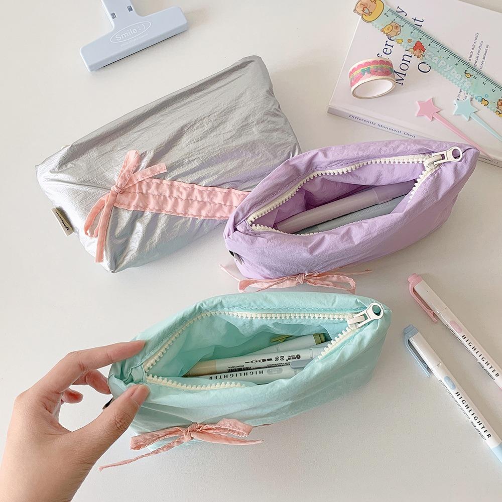 Desktop Storage Y2K Bow Stationery Bag Large Capacity Ins Pencil Pouch Korean Pencil Case Student
