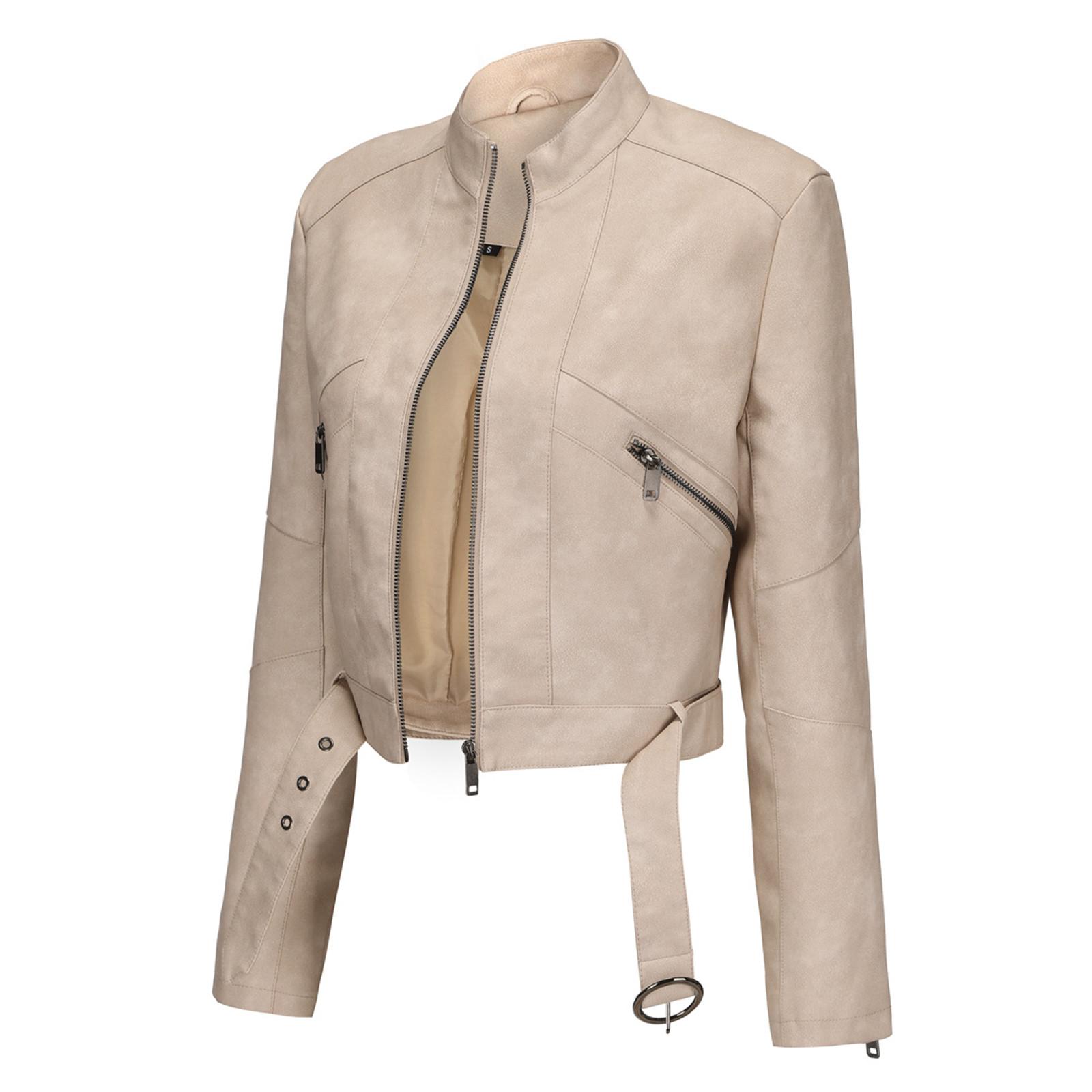 

Женская мода однотонный карманный кардиган повседневная свободная куртка пальто L бежевый