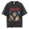 Anime Jujutsu Kaisen Print T Shirt Men Summer Zenin Maki Streetwear Tshirt Oversized Vintage Washed Short Sleeve Casual Tshirt
