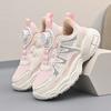 Youth style shoes Girls Chunky Sneakers With Rotary Buckle Breathable Mesh Upper Pink Purple Kids Sport Shoes Fall