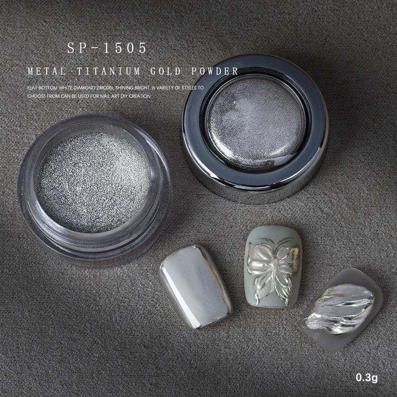 High-Gloss Titanium Gold Mirror Nail Art Powder - Ocean Star Glitter