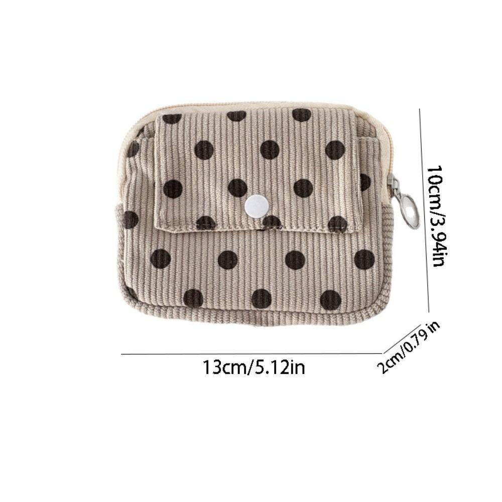 Bow Ethnic Style Coin Purse Polka Dot Small Cosmetic Bag Zipper Pouch Earphone Bag  Travel