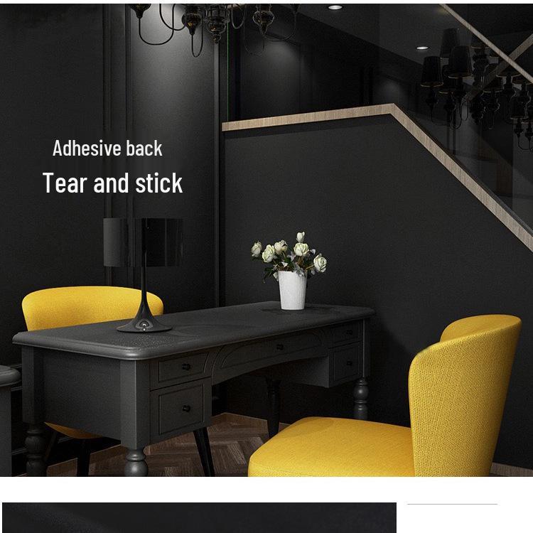Gray Waterproof Self-Adhesive Wallpaper for Bedroom, Living Room, Dorm, or Shop Decor.