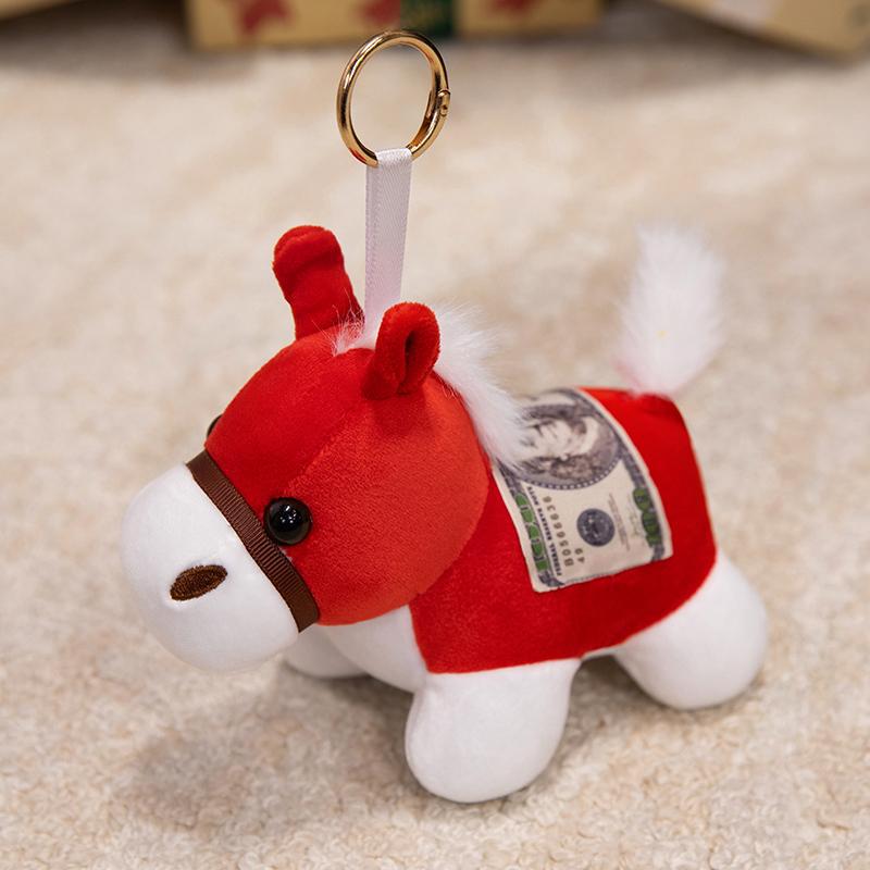Year of the Horse Plush Keychain: Cute Mascot Doll Ornament for New Year
