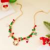 Christmas Adjustable Choker Necklace for Trendy Women with Snowman and Garlands Bowknot Pendant Clavicle Chain