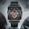 New Black Silicone Waterproof Watches Men Classic Business Sports Date Men's Quartz Wristwatch Fashion Square Watch For Men