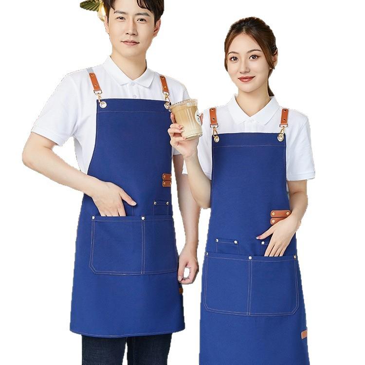 Waterproof Durable Custom Print Apron with Cross-Strap for Cake & Fruit Shops, Hot Pot Restaurants