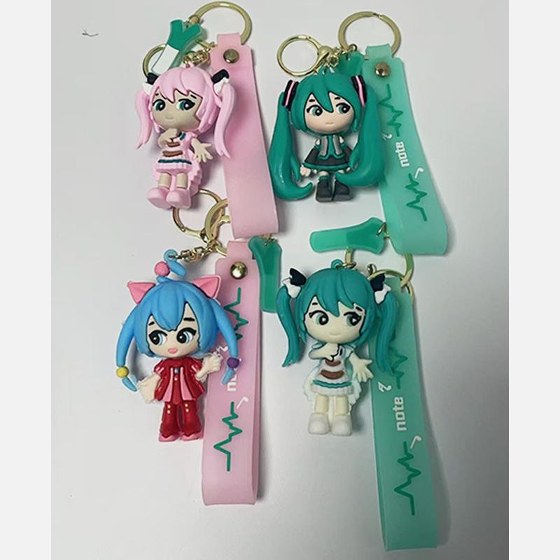 Kawaii Hatsune Miku Keychain Anime Doll Bag Pendant Cartoon Small Decoration Accessories Car Key Chain Backpack Charm Gifts