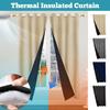 1PC Thermal Blackout Curtains Thick Quilted Eyelet Soundproof Insulated Drapes Heavy Duty Window Drapes Bedroom Winter Curtains