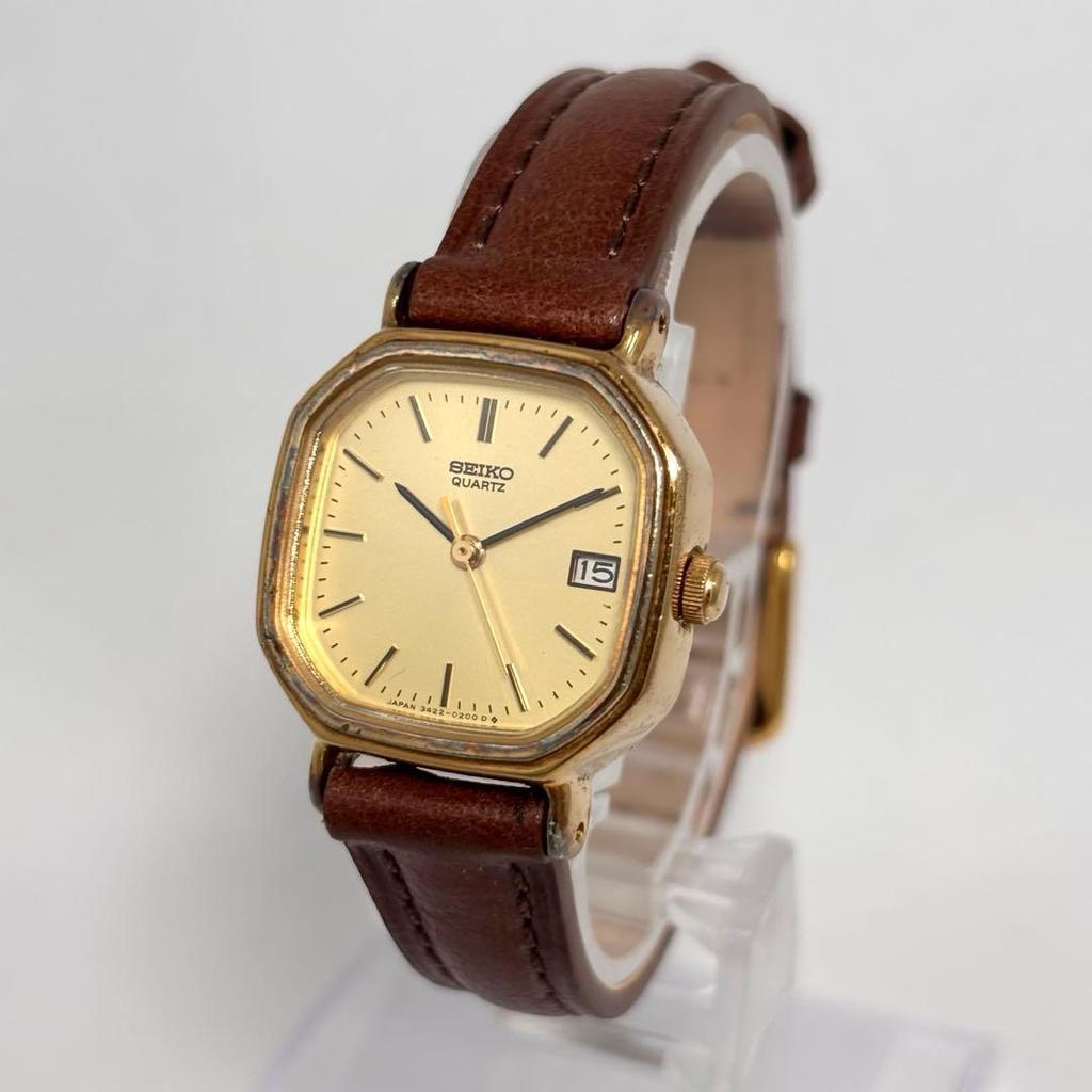 Used [Rare New Belt Working] Seiko Ladies Watch Octagon Date SGP