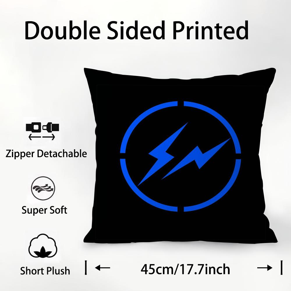 

Lightning F-Fragment D-Design Pillow Case Plush Fabric Soft Double Sided Print Sofa Cushion Cover Throw Pillow Covers 12x12Inch