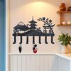 Wall Mounted Black Metal Key Holder Hat Rack For Hallway Kitchen Bathroom Bedroom