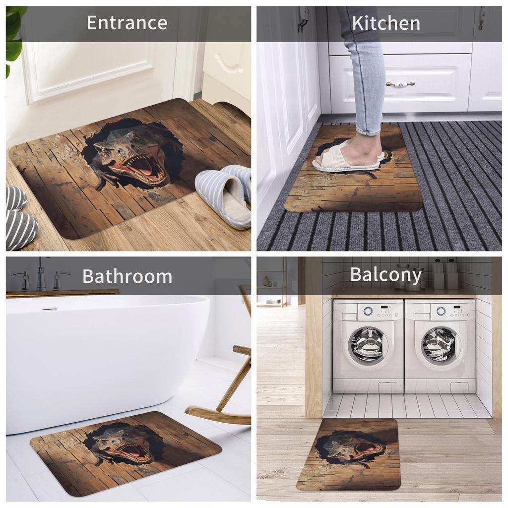3D Design Of Dinosaurs In Caves Front Door Floor Entrance Mat Indoor  Kitchen Bath Doormat Garden Carpet Rug