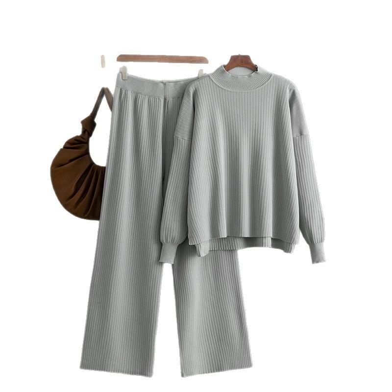 Women's Two-piece Set, Solid Color Simple Fashion Casual Loose Sweater Set