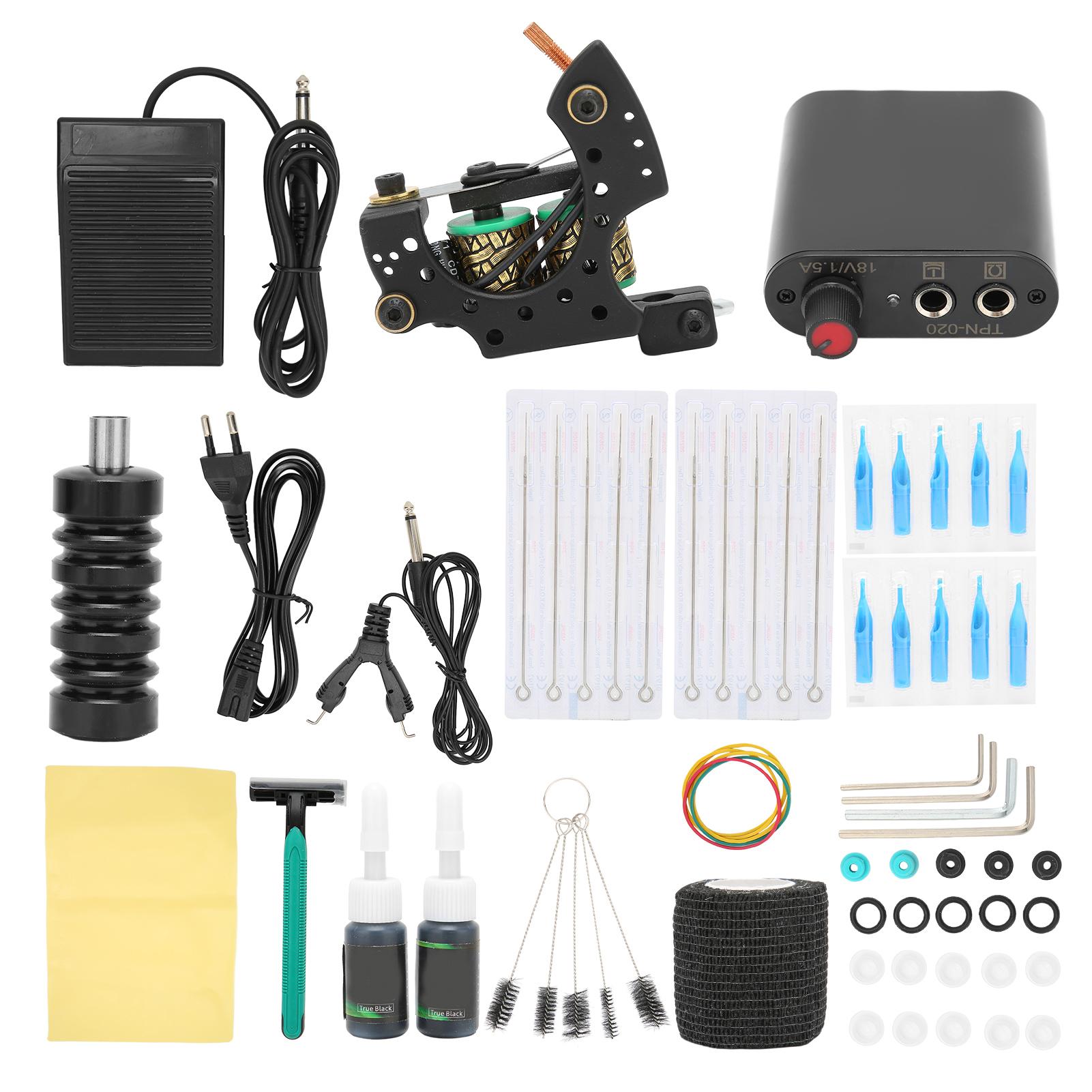 

Полный комплект тату-машины, профессиональные катушки для татуировки, комплект машин для макияжа, татуировки 90-265 В EU Plug