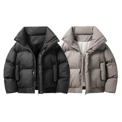 Koreanische Version Parkas Übergroß Locker und Modisch Herren Parkas Winter Warm Winddicht Trendig Einfarbig Vielseitige Parkas