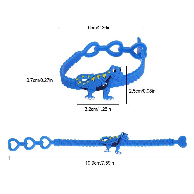 12Pcs Cartoon Dinosaur Bracelets Kids Boys Birthday Party Favors Pinata Filler Guests Gift Dinosaur Party Decorations Supplies