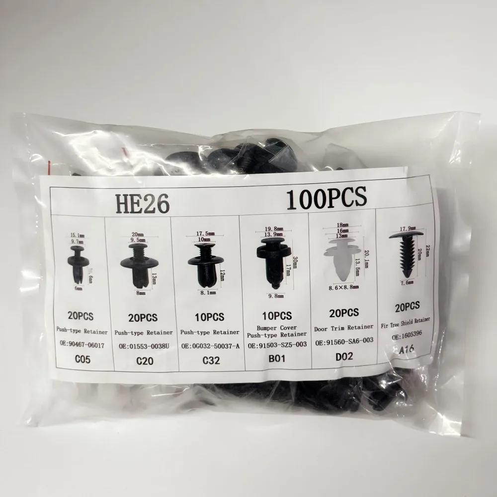 

New 100pcs Car Plastic Clips Fender Rivet Fastener Clips 35 Tool Pin Removing Retainer Rivet Screws Car Disassembly Repair Tools
