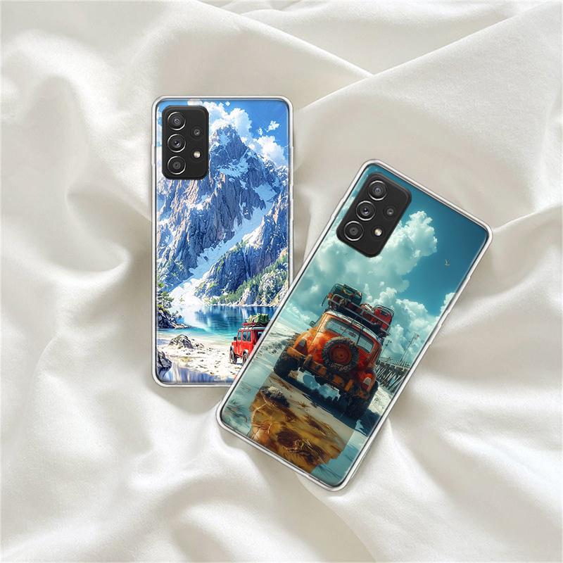 Off Road Vehicle Tourism Scenery Phone Case for Samsung A54 A57 A37 A17 A14 A15 A12 A24 A34 A55 A35 A25 A52S A07 A05S A04S A22 A