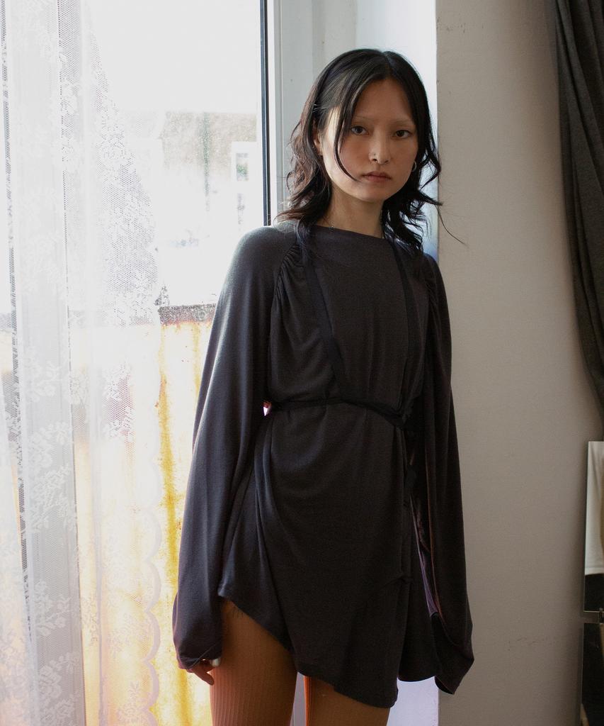 SAFARI SULA EXPLORE Shirred Strap Jersey In Charcoal